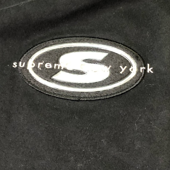 Supreme New York Black Crewneck Sz Large L/S Shirt - Picture 2 of 6